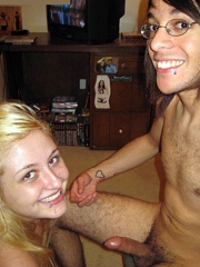 The gf gets fully naked and gets jizzed